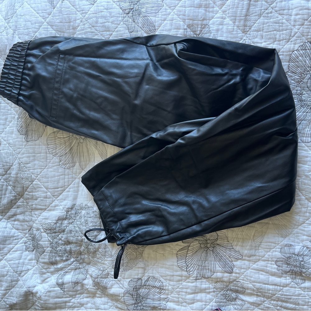 Zara pleather joggers